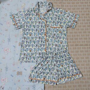 Roller Rabbit Cartoon Monkey Print Pajama Set